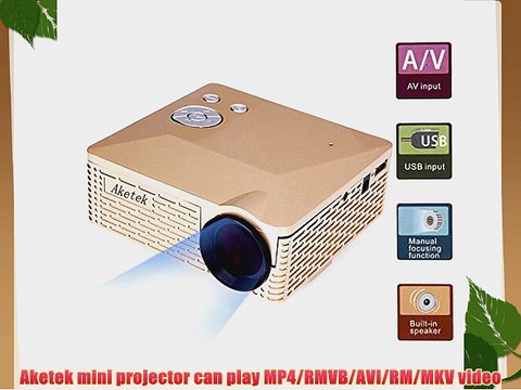 Aketek Multimedia USB AV HDMI VGA Home Theater LED Digital Video Game Pico Support 1080p Hd