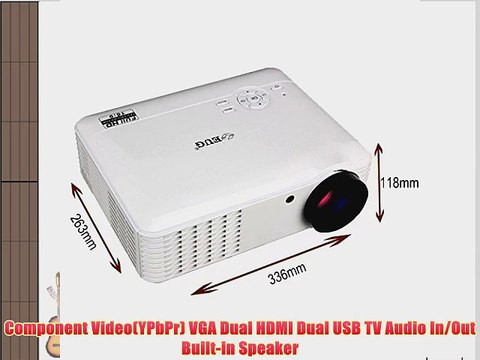 EUG 99S Full Color HD LED 3D Ready Projector 3500 Lumens Support 1080p 720P Native Resolution