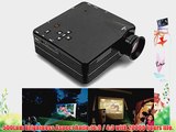 Aketek 1080P LED Protable Projector HD PC AV VGA USB HDMI(Black)