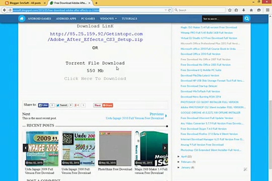 How to download after effect cs3