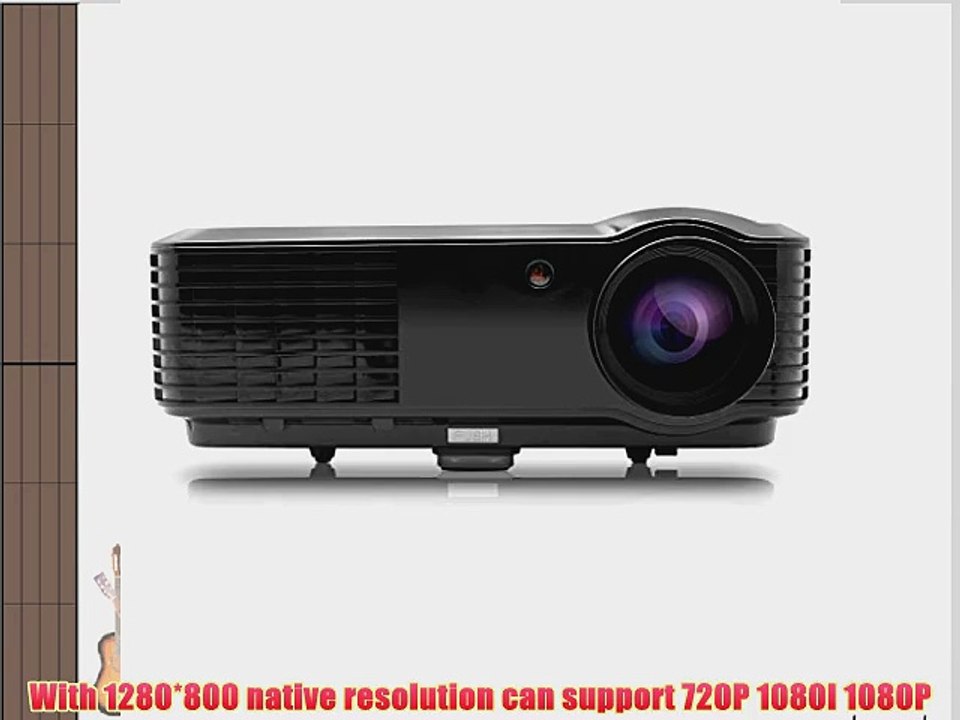 Excelvan 1280*800 Home Theater Projector Support 720P 1080I 1080PBuilt-in Speaker Ideal for