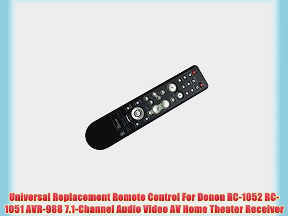 Universal Replacement Remote Control For Denon RC-1052 RC-1051 AVR-988 7.1-Channel Audio Video