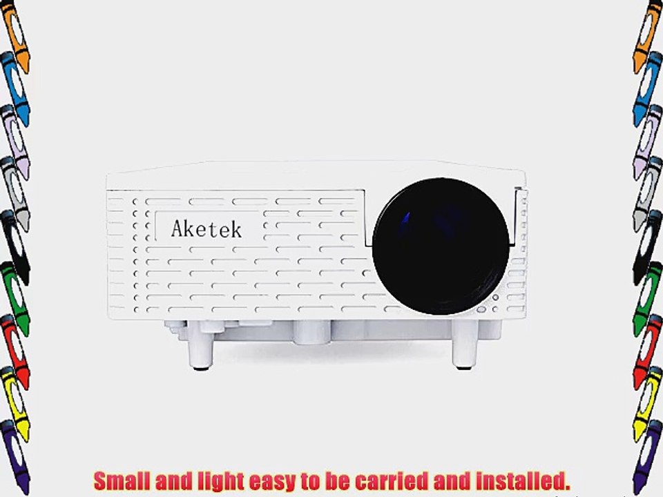 Aketek? Portable Mini LED Projector with USB SD VGA HDMI AV Multimedia for PartyHome Entertainment20000