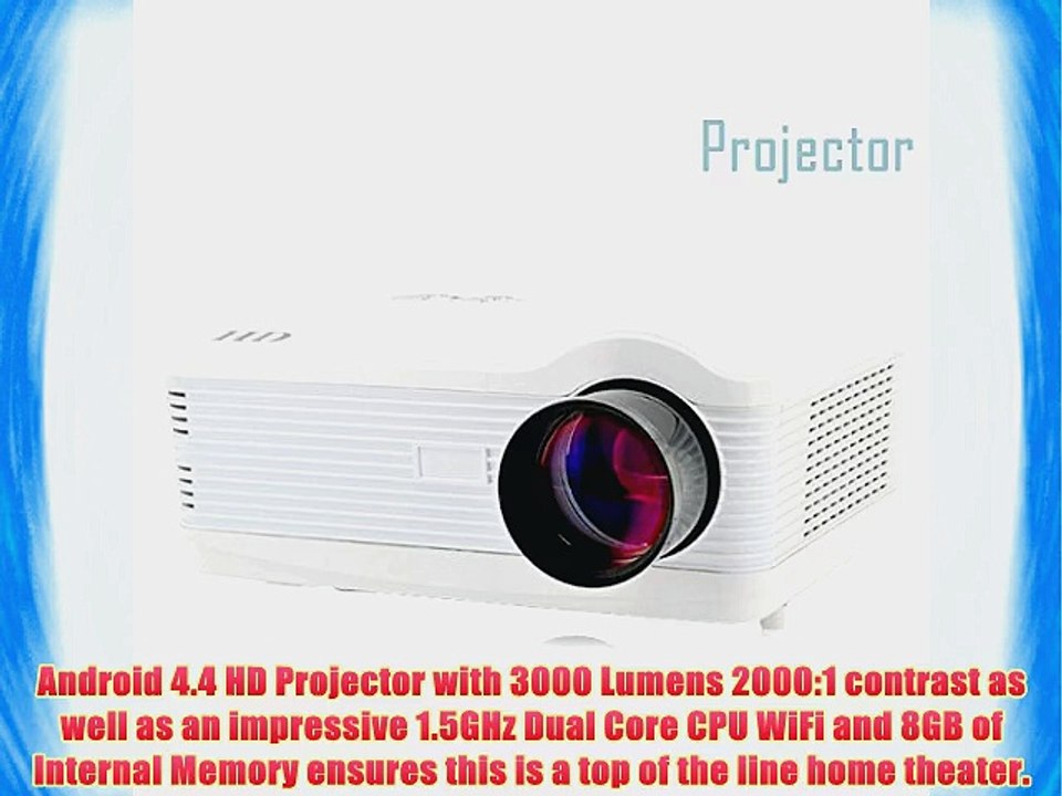 Sourcingbay Dual Core 1.5ghz CPU Android 4.4 Projector - 8gb Internal Memory 3000 Lumens 2000:1