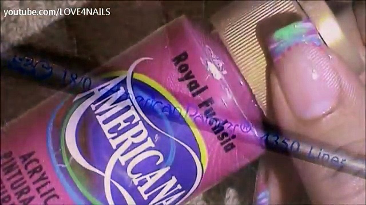 Florida Flamingo Inspired Nail Art Design Tutorial ~ How to use a fan brush