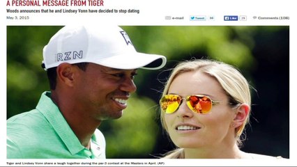 Tiger Woods and Lindsey Vonn split up