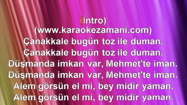 Esat - Kabaklı - Çanakkale Toz Duman - (2013) - TÜRKÇE KARAOKE