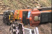Train falls off Tracks in Wind River Canyon