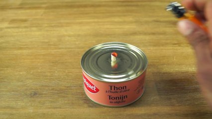 Survival life hack: Transform tuna can into torch