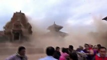 Nepal earthquake- Video shows terrified tourists as the temple collapse