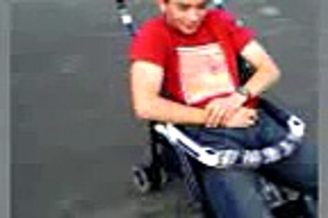Matt on the babys pram!!