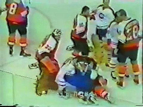 Full version of famous Flyers vs. Canadiens pre-game bench clearing brawl