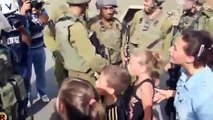 ילדה פלסטינית מקללת חייל צה
