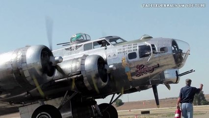 B17 Bomber Start up and Take off