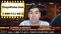 LA Clippers versus Houston Rockets Free Pick Prediction NBA Pro Basketball Playoffs Game 1 Odds Preview 5-4-2015