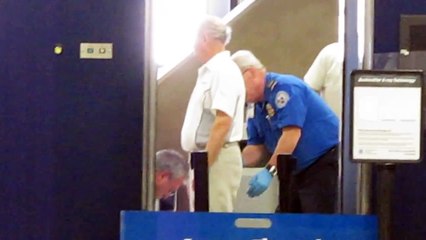 TSA Having Their Way with Old Man Groping and Body Scanners