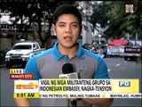 Vigil ng mga grupo sa Indonesian embassy, nagka-tensyon