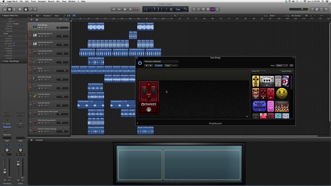 OctaFuzz Pedal Board In Logic Pro