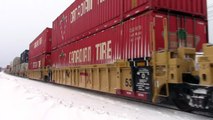 Winter 2015 Railfanning - CN Stack Train 120 w/BC Rail & IC Power at Painsec Jct. (March 4, 2015)