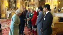 Queen Elizabeth Meets Malala at Buckingham Palace Reception