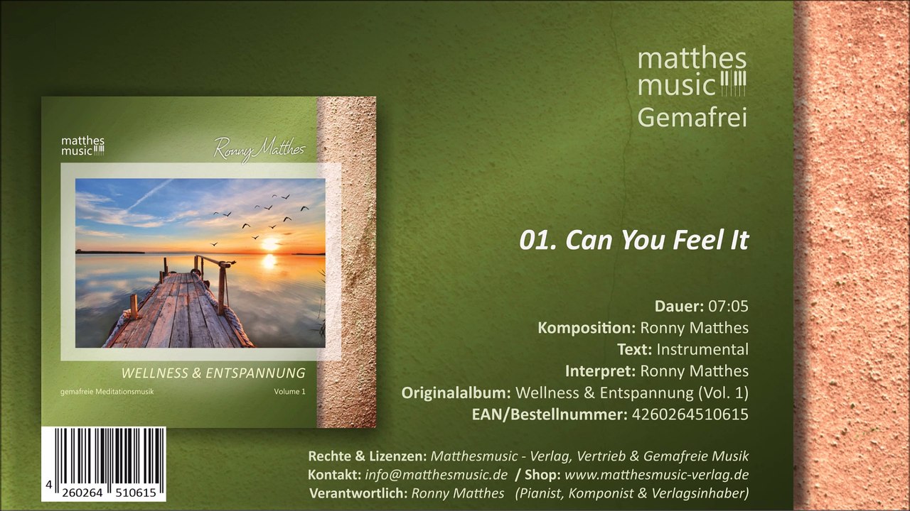 Can You Feel It (01/07) [Gemafreie Meditationsmusik] - CD: Wellness & Entspannungs, Vol. 1