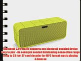 TANNC? Wireless Portable Mini Bluetooth Stereo Speakers Rechargable Battery Comes with Green