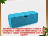 TANNC? Wireless Portable Mini Bluetooth Stereo Speakers Rechargable Battery Comes with Blue