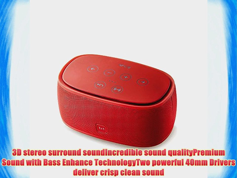 CHEERLINK? Bluetooth 3.0 NFC Stereo Speaker3D stereo surround soundUltra Bass BoosterCrystal-Clear