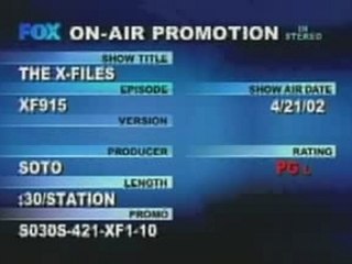 X FILES Trailer N'abandonnez jamais 9x15