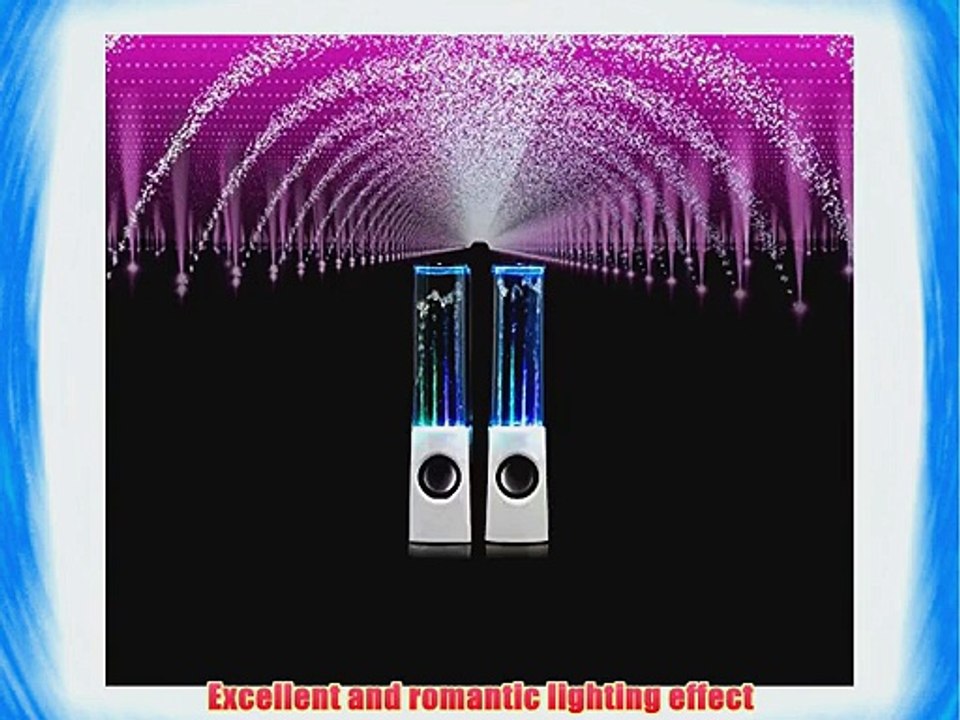abcGOODefg?Four Colour Music Fountain Dancing Water Stereo Speakers White
