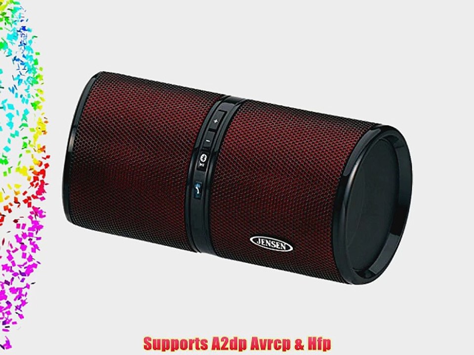 Jensen SMPS-622-R Bluetooth Wireless Rechargeable Stereo Speaker (Red)