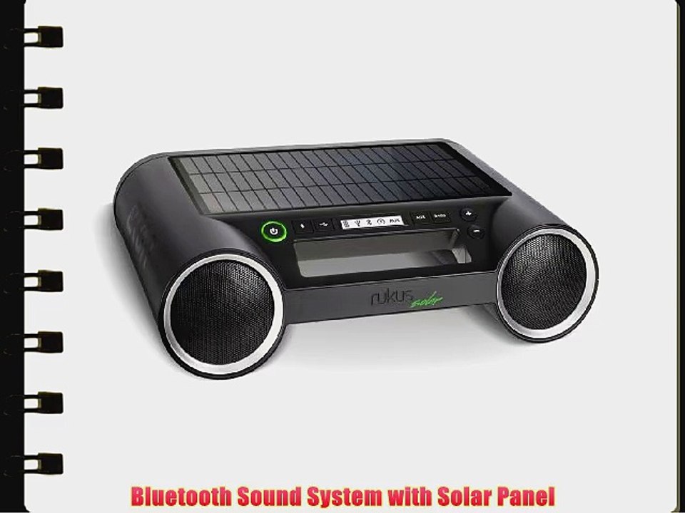 Eton Rukus Portable Bluetooth Solar Powered Wireless Speaker System Black