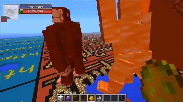 KING KONG VS KING GHIDORAH & KIRYU (MECHAGODZILLA) - Minecraft Mob Battles - Mods PopularMMOs