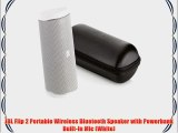 JBL Flip 2 Portable Wireless Bluetooth Speaker with Powerbank Built-In Mic (White)