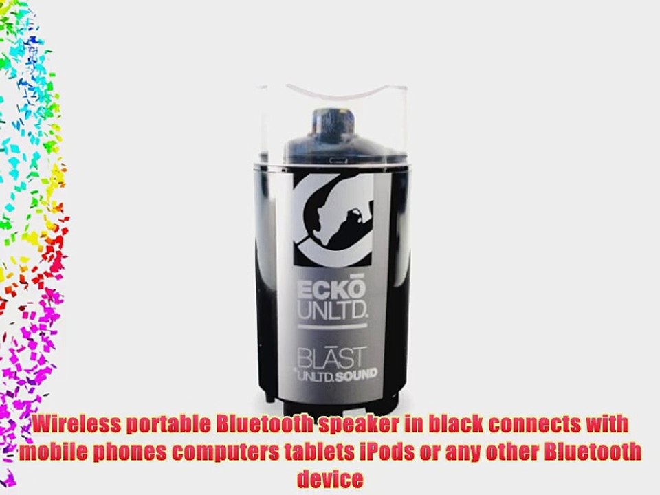 Ecko EKU-BLST-BK Bluetooth Wireless Blast Speaker - Retail Packaging - Black