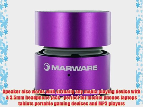 Marware UpSurge Rechargeable Mini Speaker with 3.5mm Headphone/Audio Jack Purple