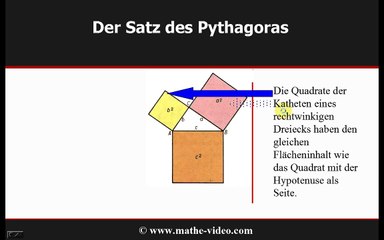 Satz des Pythagoras - Beispielaufgaben - © www.mathe-video.com