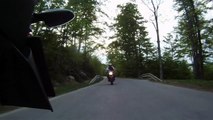 Motorcyclist Loses Control And Crashes Over Guard Rail