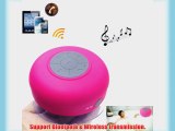 Change Wireless Mini Waterproof Bluetooth Suction Shower Car Handsfree Mic Speaker (Hot pink)