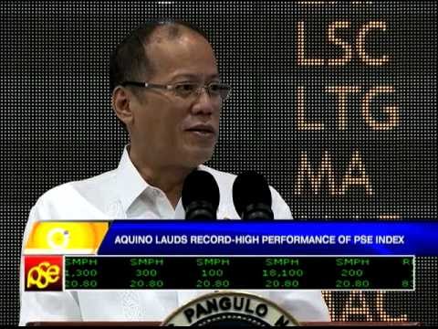 PNoy rings opening bell at PSE