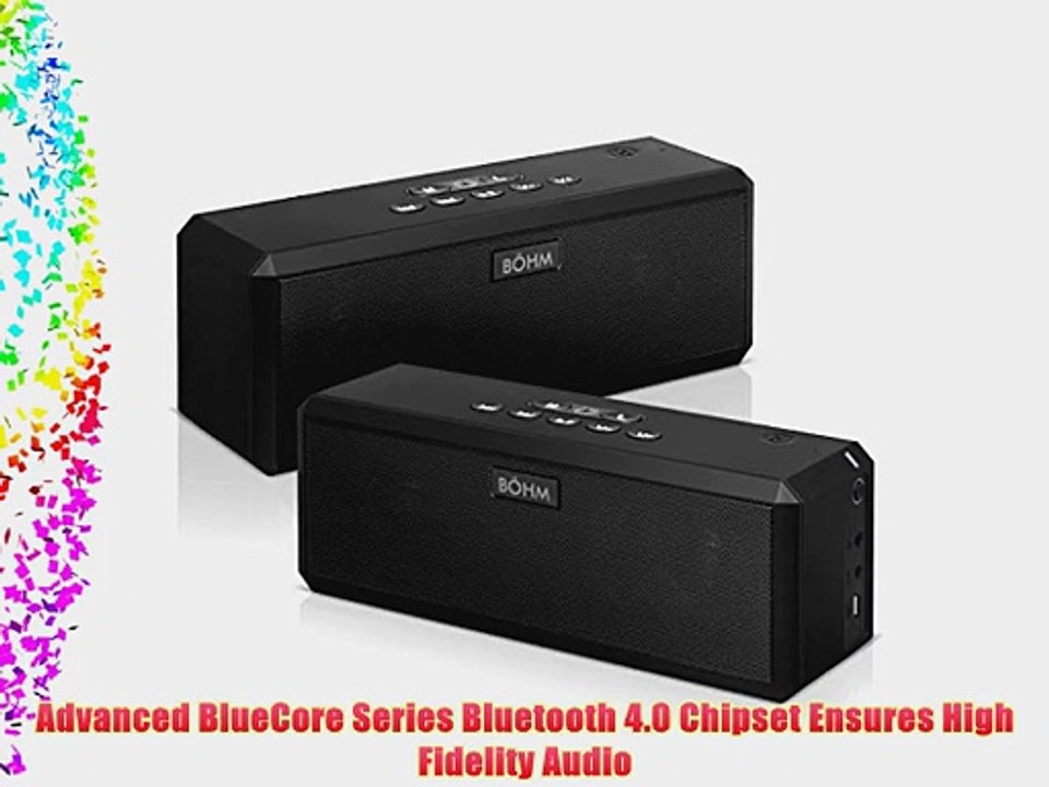 BOHM MATE Bluetooth Speaker with Surround Sound Capability using DuoLink Pairing Technology