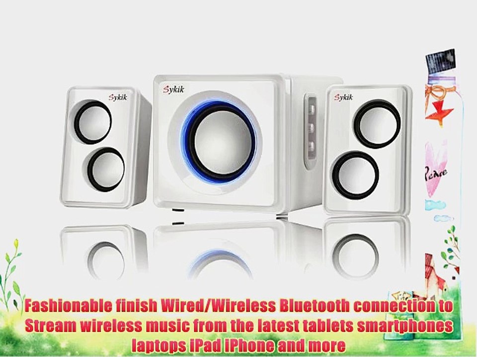 Sykik Sound Wireless Bluetooth speaker Powerful Bass system w/ 3.5mm Aux Port Home Audio for