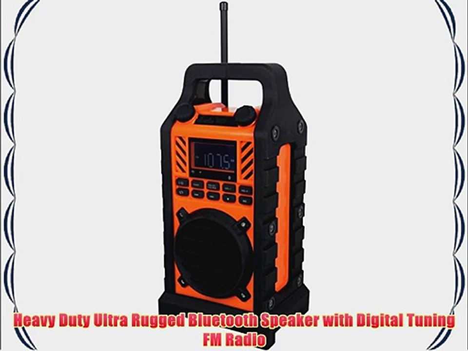 Sylvania SP303-Orange Heavy Duty Rugged Bluetooth Portable Speaker with FM Radio USB/SD Reader
