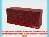 iHome iBN27RX NFC Bluetooth Rechargeable Stereo Mini Speaker in Rubberized Finish Red