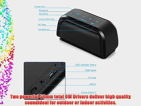 Poweradd? NFC-Enabled Portable Wireless Bluetooth Speaker Subwoofer with Built-in Microphone