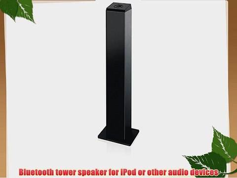 iLive Wireless Bluetooth Tower Speaker with Digital FM Radio - Retail Packaging - Black
