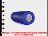 JBL Charge 2 Portable Wireless Bluetooth Speaker with Built-In Mic and PowerBank (Blue)
