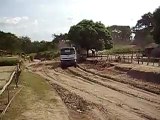 Truck gets stuck in Congo and driver towing him flips out