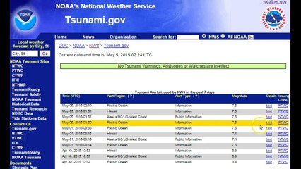 TSUNAMI WARNING PACIFIC OCEAN