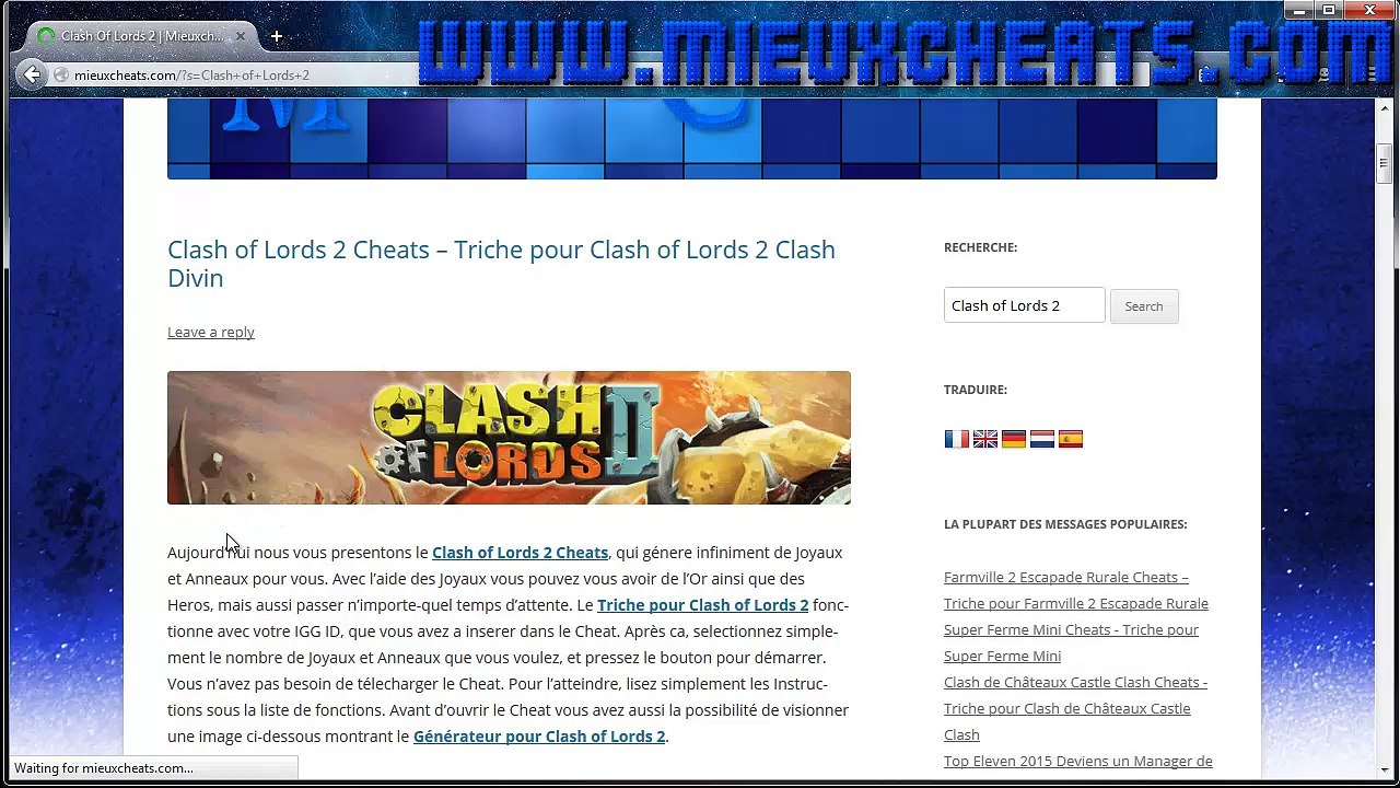 Clash of Lords 2 Cheats Triche pour Clash of Lords 2